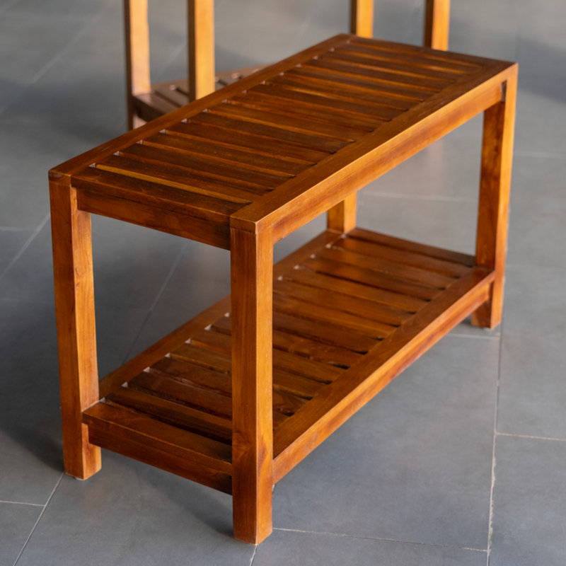 Red Barrel Studio® Daigan 30" W Teak Shower Bench & Reviews | Wayfair